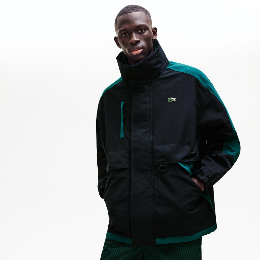 Jaquetas Parka Azul Marinho Azuis Verdes Masculino Lacoste LIVE Color-Block VI7-01720O1