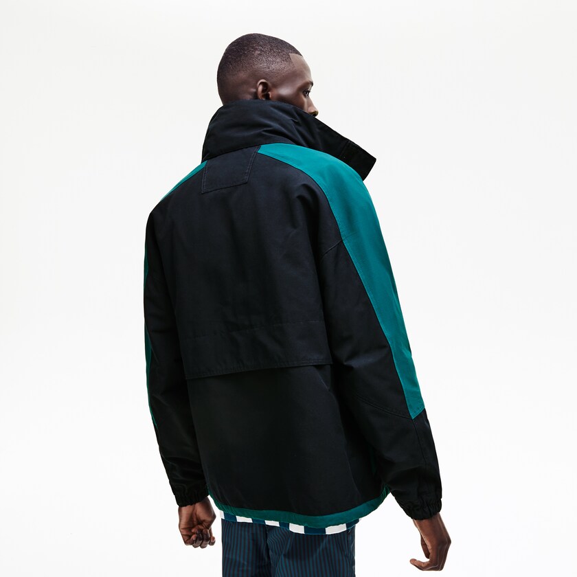 Jaquetas Parka Azul Marinho Azuis Verdes Masculino Lacoste LIVE Color-Block VI7-01720O1