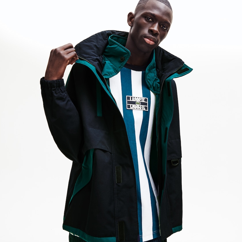 Jaquetas Parka Azul Marinho Azuis Verdes Masculino Lacoste LIVE Color-Block VI7-01720O1