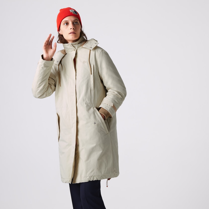Jaquetas Parka Bege Feminino Lacoste Quilted Interior Jacket 2-in-1 JC5-10471Y0