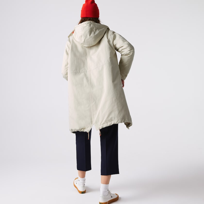 Jaquetas Parka Bege Feminino Lacoste Quilted Interior Jacket 2-in-1 JC5-10471Y0