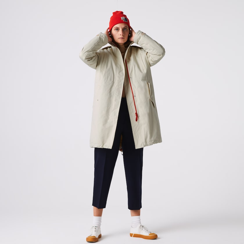 Jaquetas Parka Bege Feminino Lacoste Quilted Interior Jacket 2-in-1 JC5-10471Y0