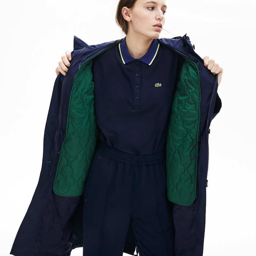 Jaquetas Parka Azul Marinho Azuis Feminino Lacoste Reversible Jacket 4-in-1 MX4-27112K9