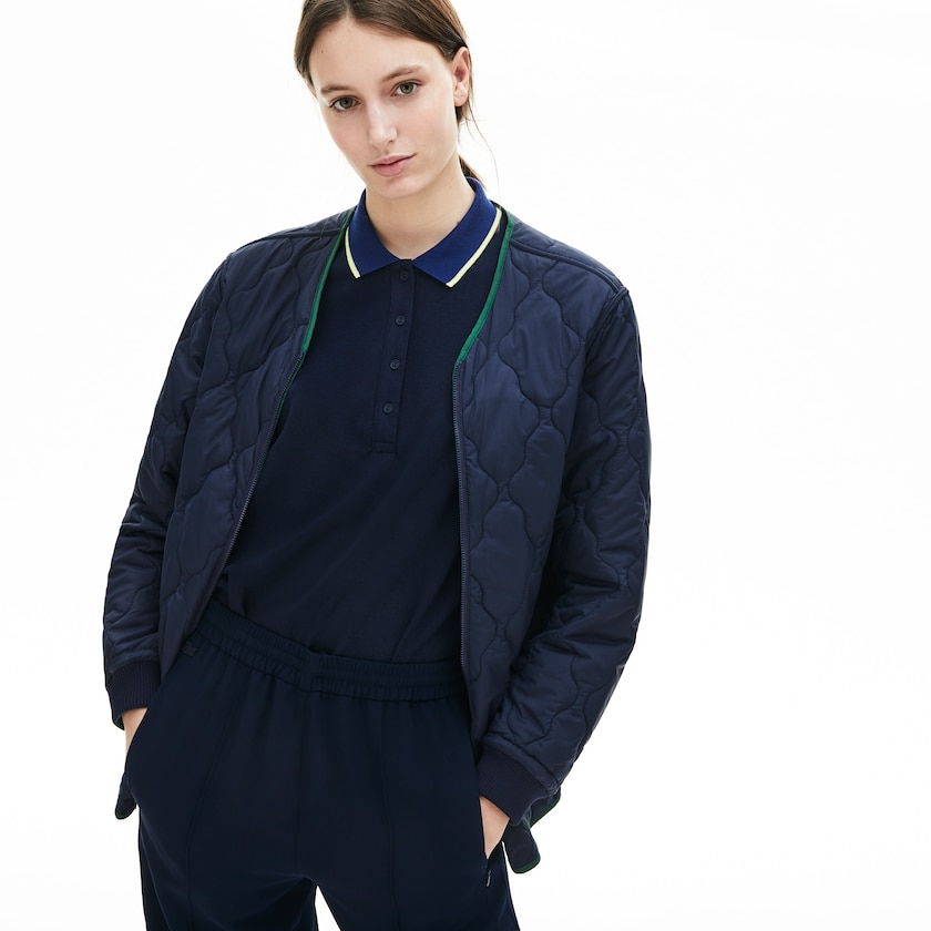 Jaquetas Parka Azul Marinho Azuis Feminino Lacoste Reversible Jacket 4-in-1 MX4-27112K9