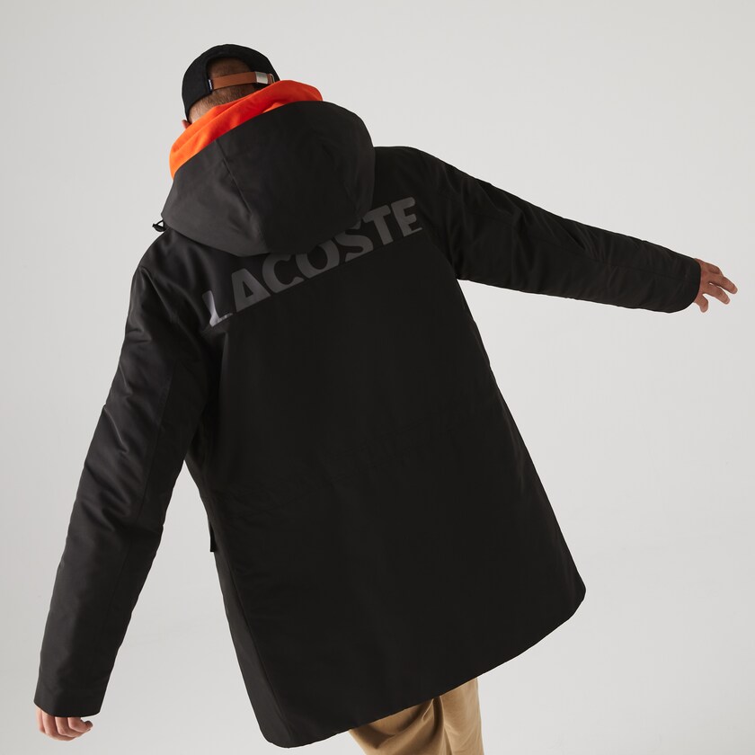 Jaquetas Parka Pretas Masculino Lacoste SPORT Hooded Quilted OF0-61376R5