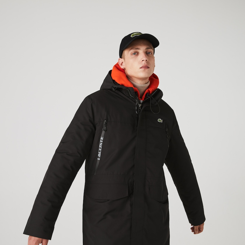 Jaquetas Parka Pretas Masculino Lacoste SPORT Hooded Quilted OF0-61376R5