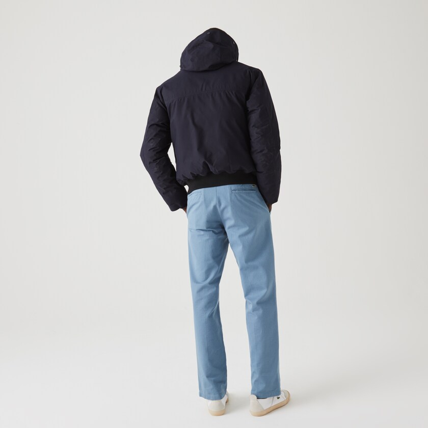 Jaquetas Parka Azul Marinho Azuis Bege Masculino Lacoste Short Water-Resistant Quilted Hooded AB4-70067H0