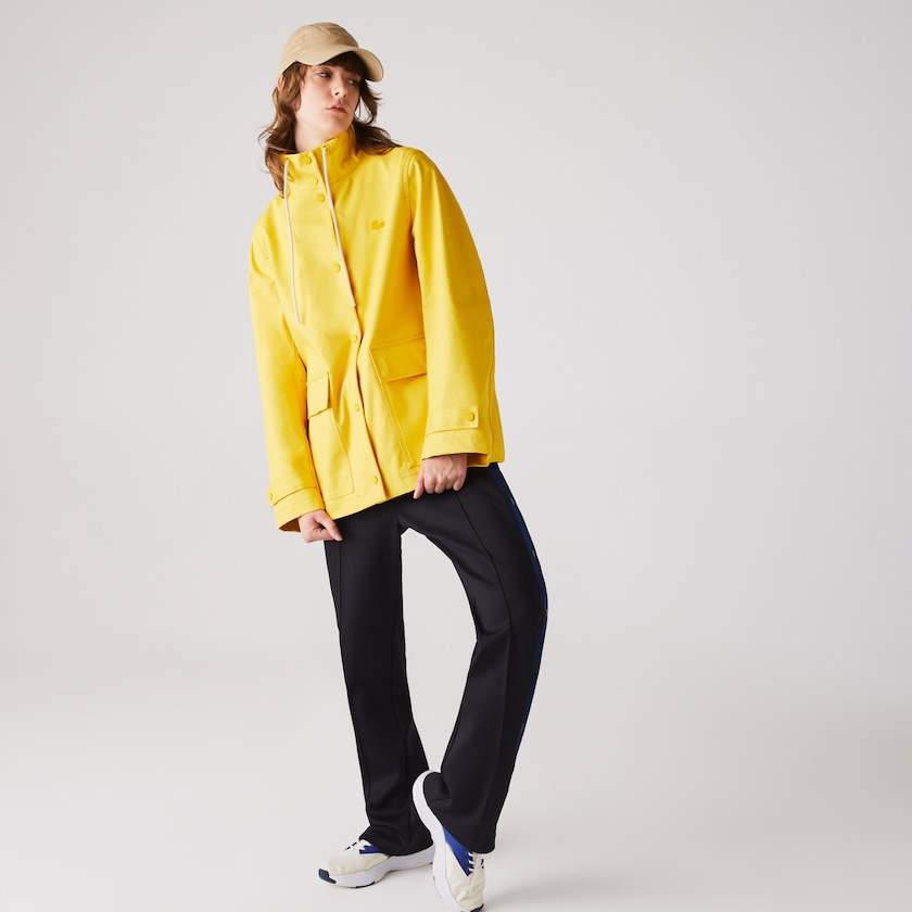 Jaquetas Parka Amarelas Bege Feminino Lacoste Stand-Up Collar Cotton XG0-24852D1