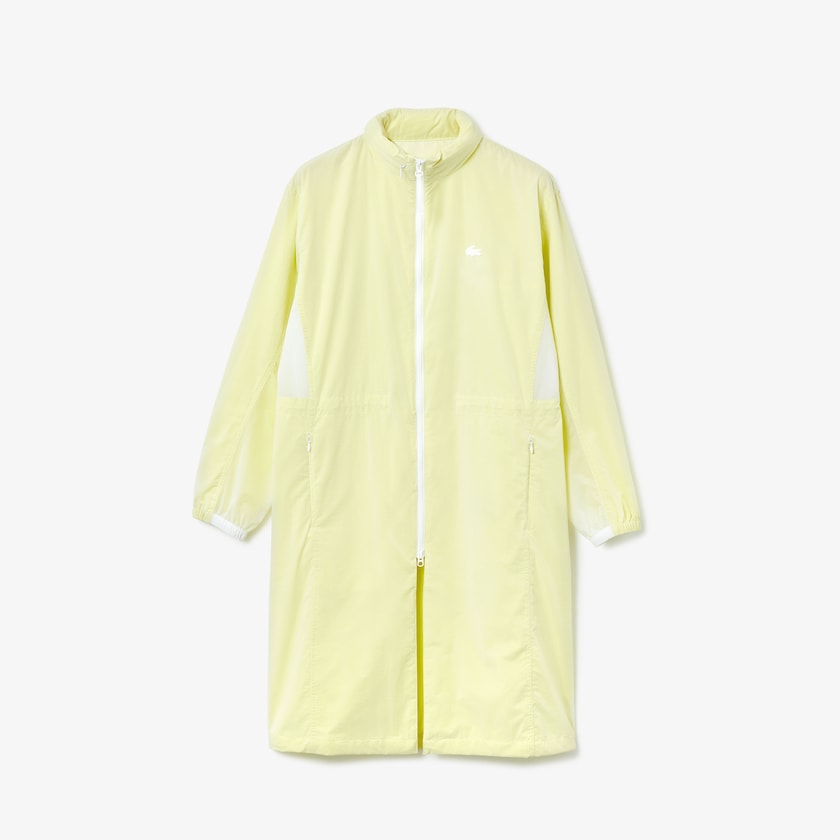 Jaquetas Parka Branco Amarelas Feminino Lacoste Water-Resistant Long Nylon DT2-10111U6