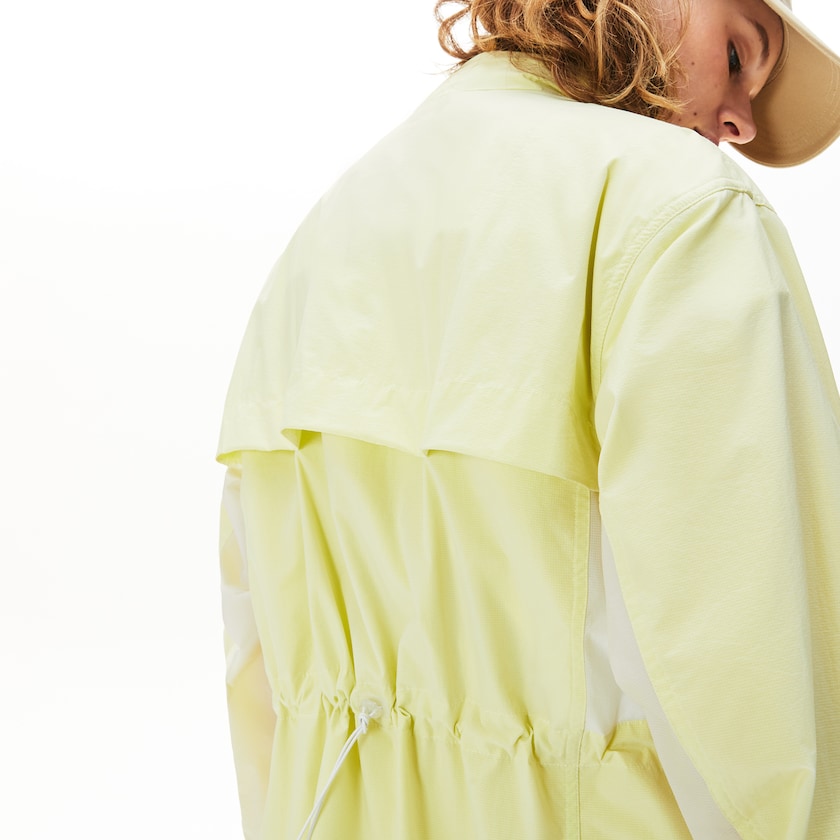 Jaquetas Parka Branco Amarelas Feminino Lacoste Water-Resistant Long Nylon DT2-10111U6