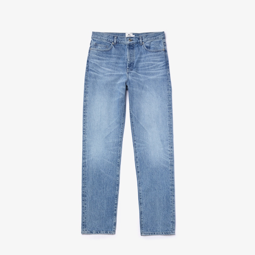 Jeans Branco Masculino Lacoste LIVE Standard Fit Five-Pocketed Faded Cotton JY4-46544S0