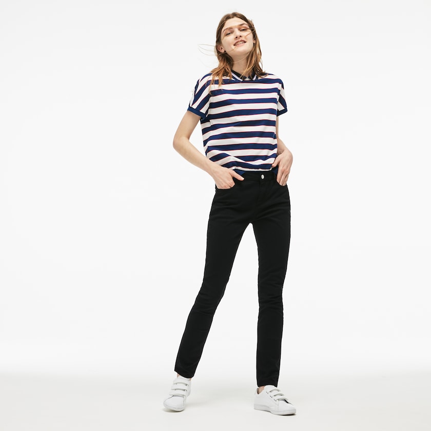 Jeans Pretas Feminino Lacoste Slim Fit Stretch Cotton Denim QZ9-61666G4
