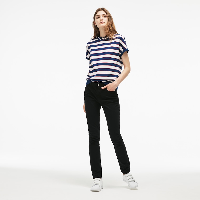 Jeans Pretas Feminino Lacoste Slim Fit Stretch Cotton Denim QZ9-61666G4