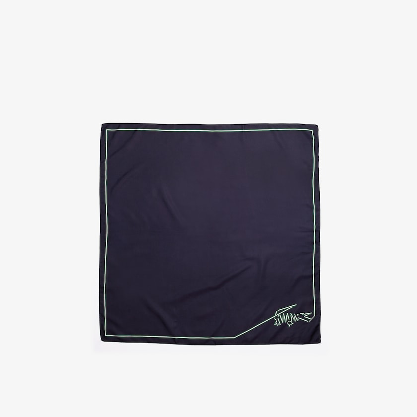 Lenços Azul Marinho Azuis Feminino Lacoste Crocodile Print Lightweight Cotton And Silk XA6-72827B8