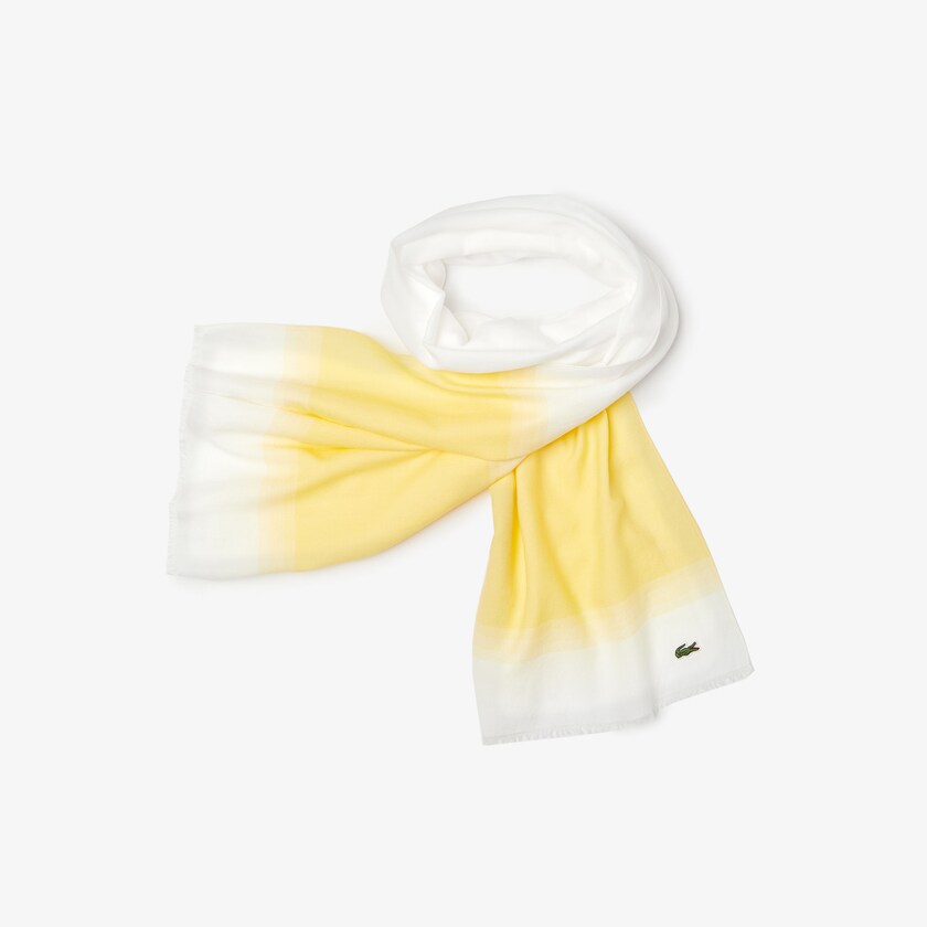 Lenços Branco Amarelas Masculino Lacoste Made In France Organic Cotton Ombré XL6-96759Q2