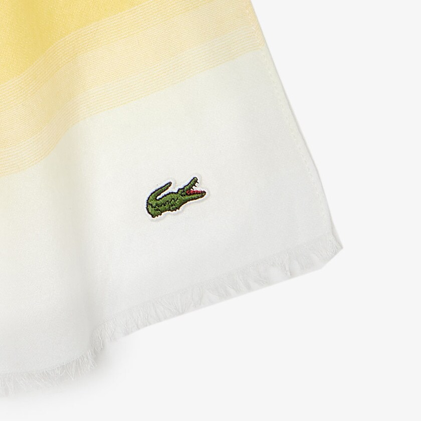 Lenços Branco Amarelas Masculino Lacoste Made In France Organic Cotton Ombré XL6-96759Q2