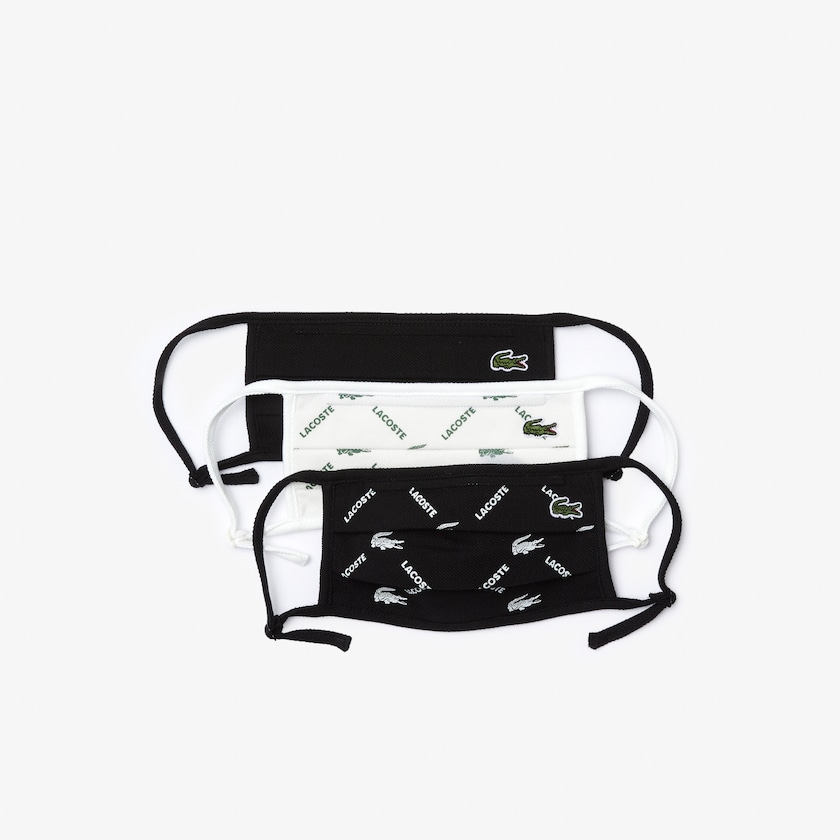 Máscaras Pretas Branco Pretas Verdes Branco Feminino Lacoste L.12.12 Printed Face with Adjustable Strap XJ1-58675U2