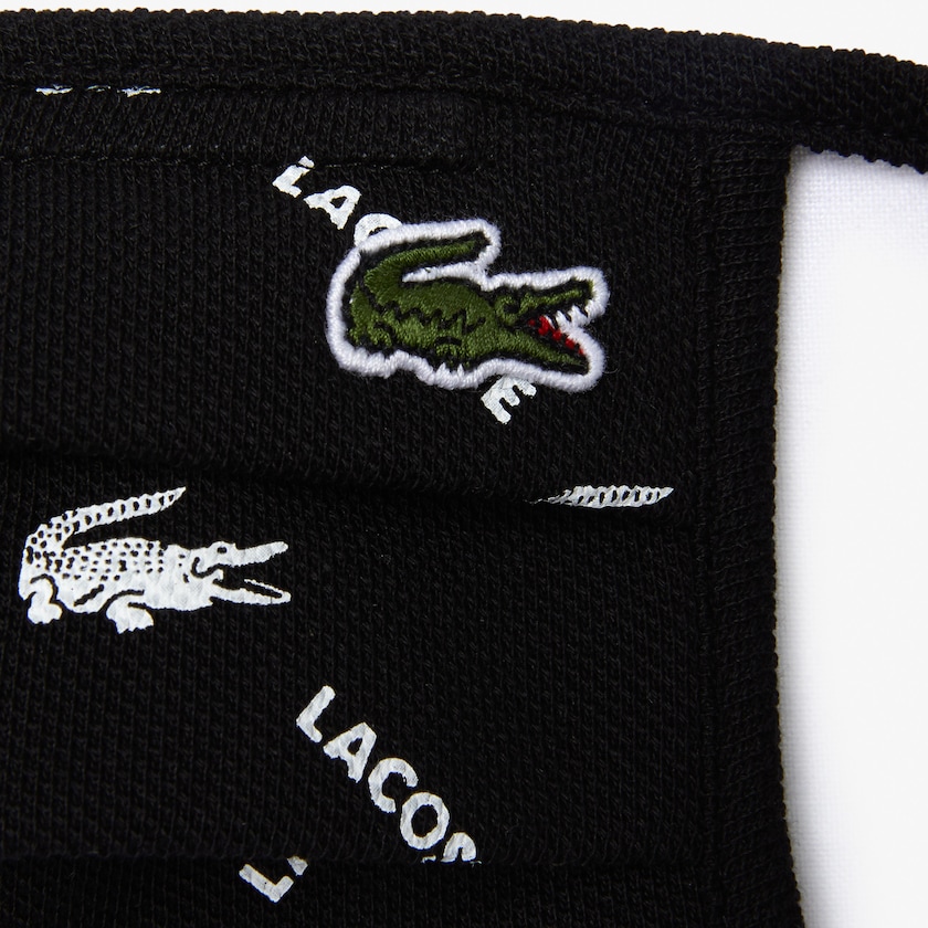 Máscaras Pretas Branco Pretas Verdes Branco Feminino Lacoste L.12.12 Printed Face with Adjustable Strap XJ1-58675U2