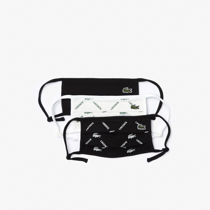 Máscaras Pretas Branco Pretas Verdes Branco Masculino Lacoste L.12.12 Printed Face with Adjustable Strap WF6-39853S3