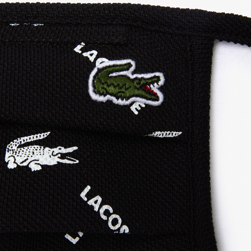 Máscaras Pretas Branco Pretas Verdes Branco Masculino Lacoste L.12.12 Printed Face with Adjustable Strap WF6-39853S3
