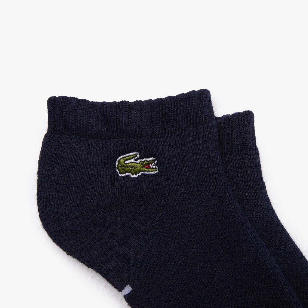 Meias Azul Marinho Azuis Branco Masculino Lacoste SPORT Branded Low-Cut Cotton PN5-56205Q4