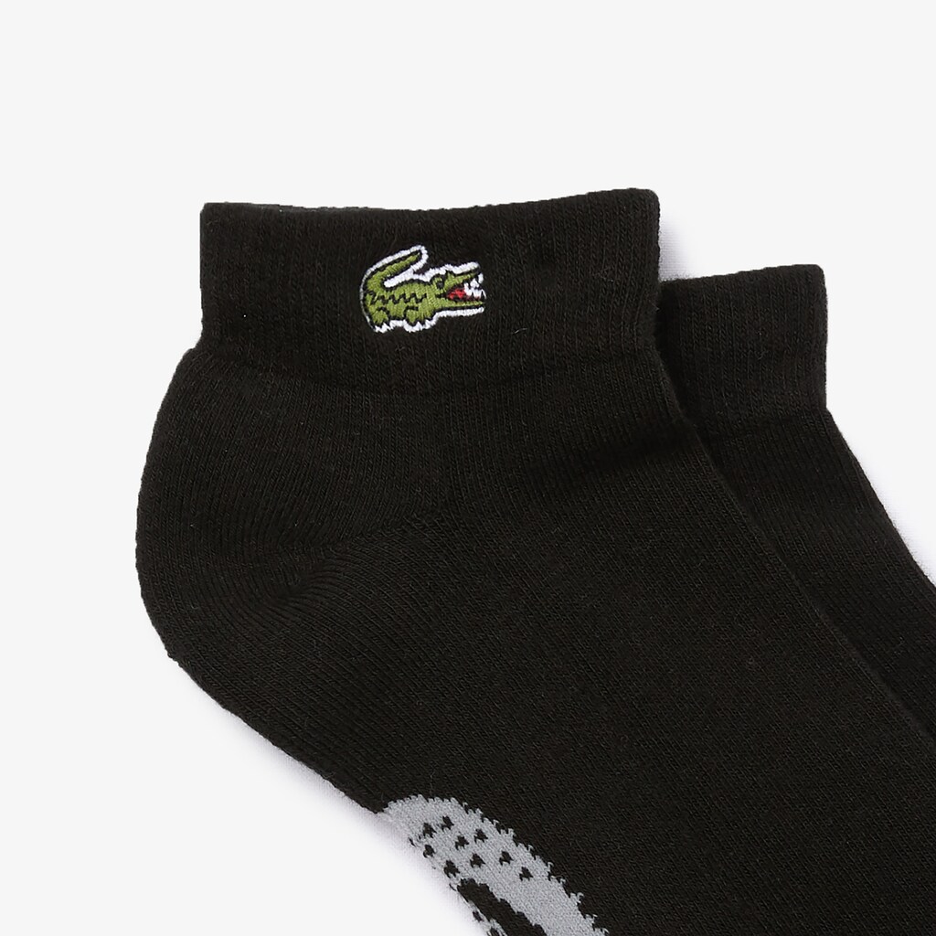 Meias Pretas Cinzentas Masculino Lacoste SPORT Printed Crocodile Low-Cut Cotton ZS1-58285C6