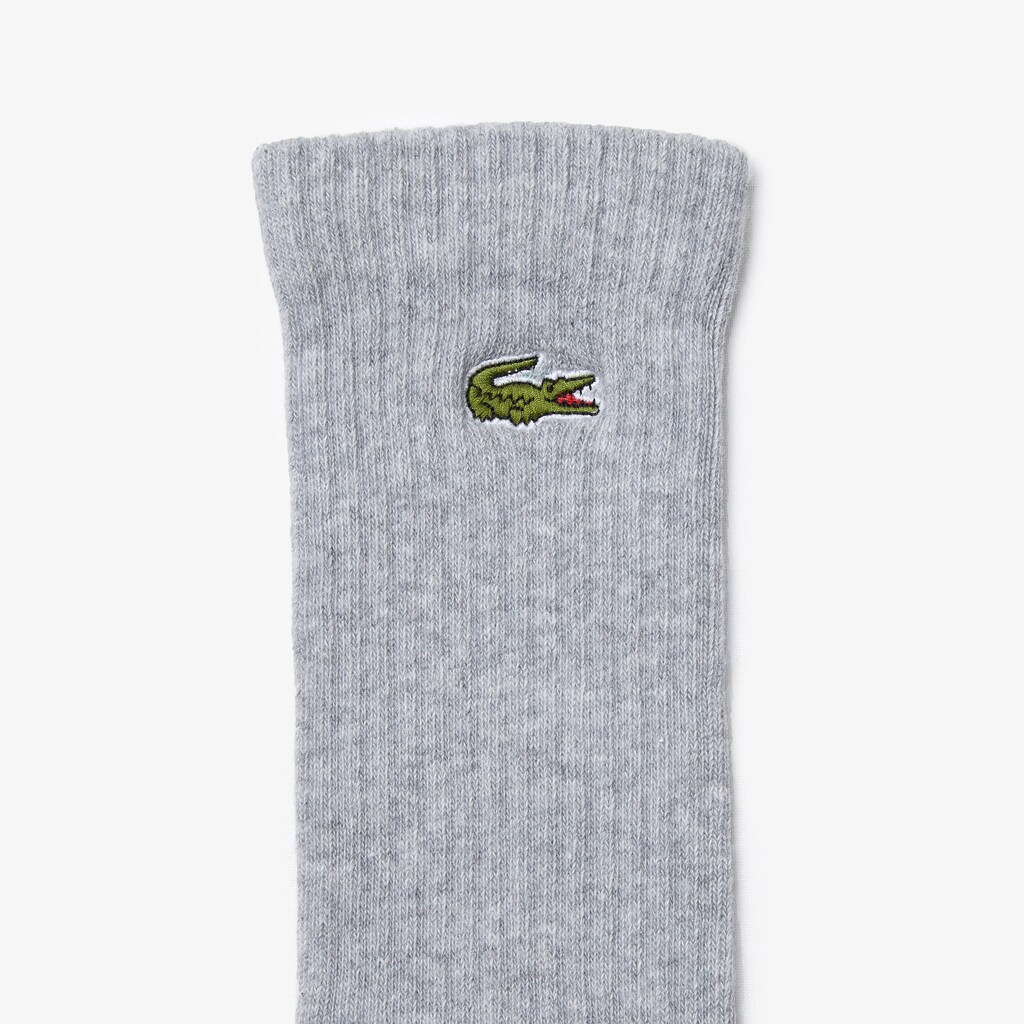 Meias Cinzentas Branco Pretas Masculino Lacoste Three-Pack Of SPORT High-Cut Cotton WH0-43674W5