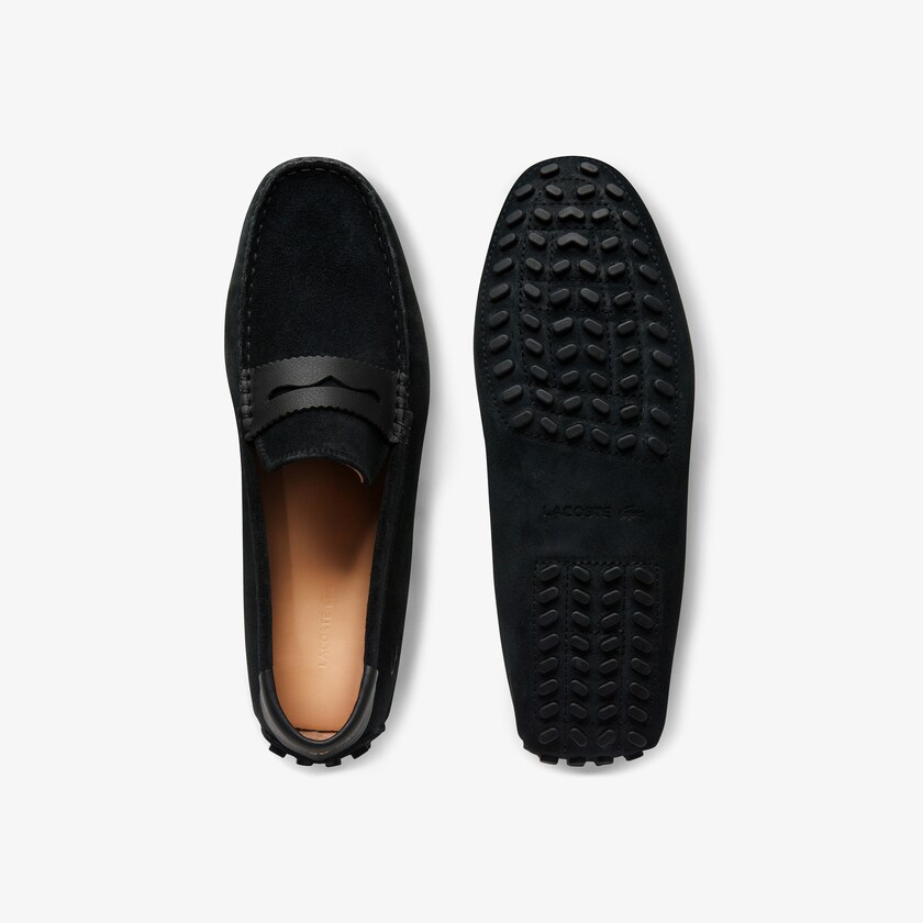 Mocassins Pretas Pretas Masculino Lacoste Concours Nautic Suede WG8-85088M8