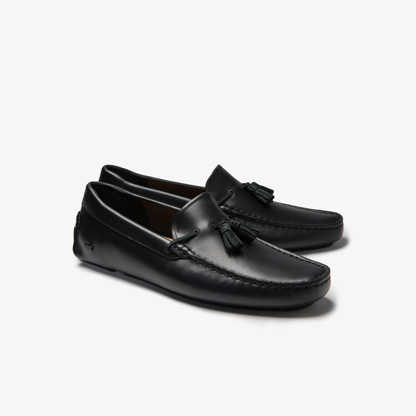 Mocassins Pretas Marrom Masculino Lacoste Dress Piloter Tassel US6-58065C9