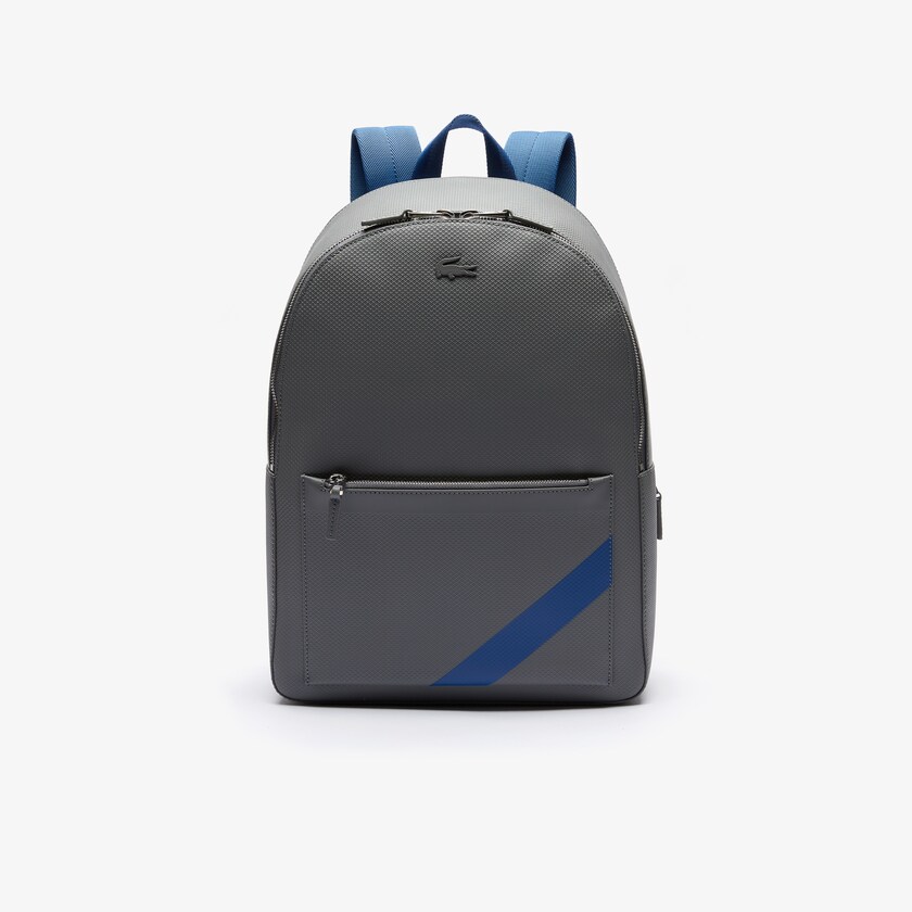 Mochilas Cinzentas Masculino Lacoste Chantaco Colorblock Matte Stitched Leather SW0-91879P6