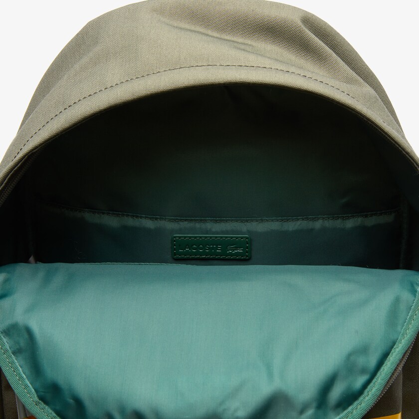 Mochilas Verde Oliva Amarelas Masculino Lacoste Colorblock Canvas OO4-13211U6