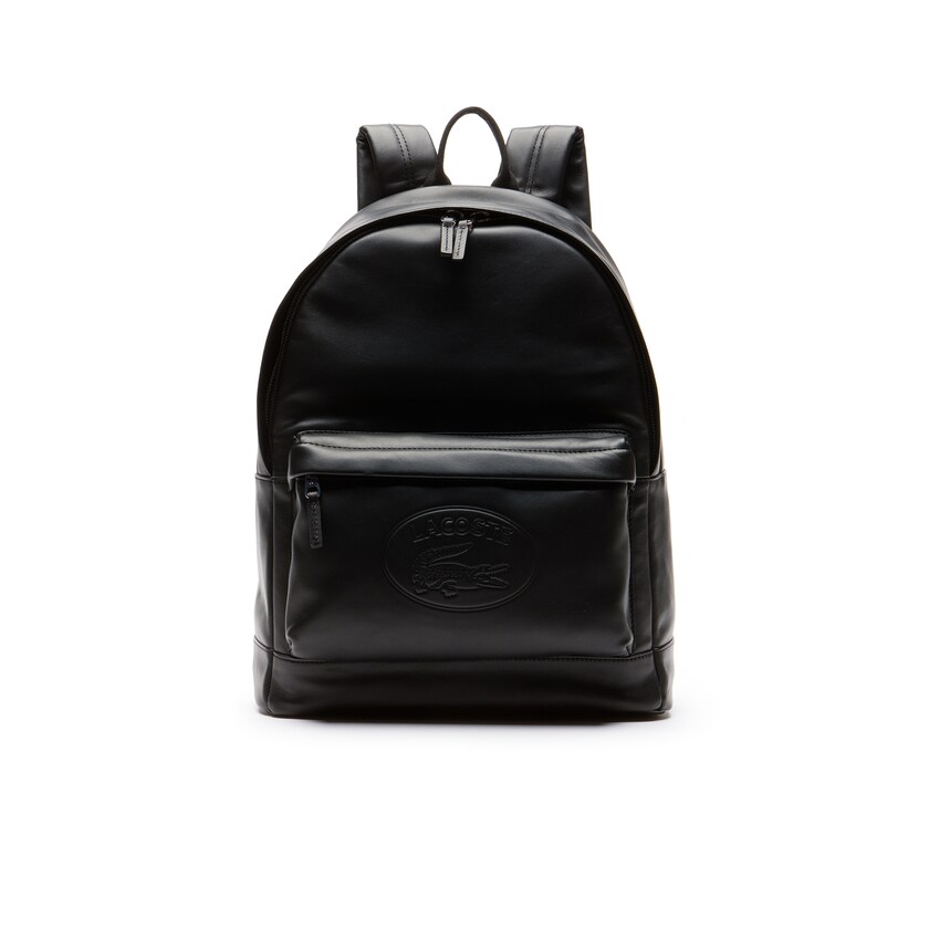 Mochilas Pretas Masculino Lacoste L.12.12 Casual Embossed Lettering Leather GZ4-53205L4