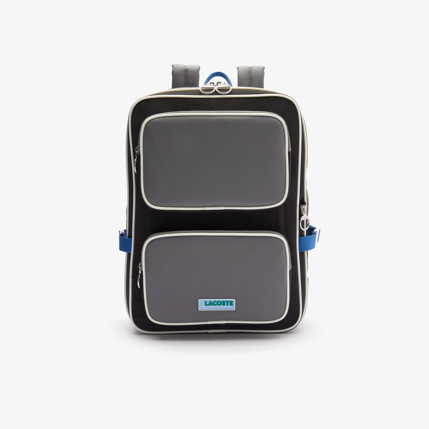 Mochilas Cinzentas Azuis Masculino Lacoste LCST Colorblocked Coated Canvas Square SU1-85778F2