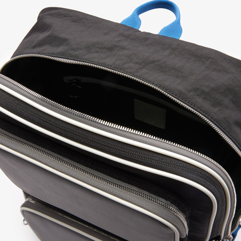 Mochilas Cinzentas Azuis Masculino Lacoste LCST Colorblocked Coated Canvas Square SU1-85778F2