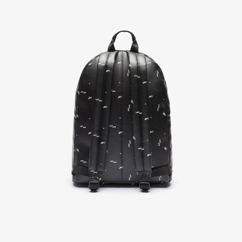 Mochilas Pretas Masculino Lacoste LCST Printed Coated Canvas YT0-29452H6