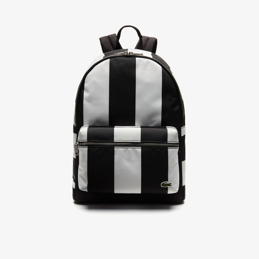 Mochilas Pretas Branco Masculino Lacoste LIVE Detachable Pouch Striped XQ3-43884U5