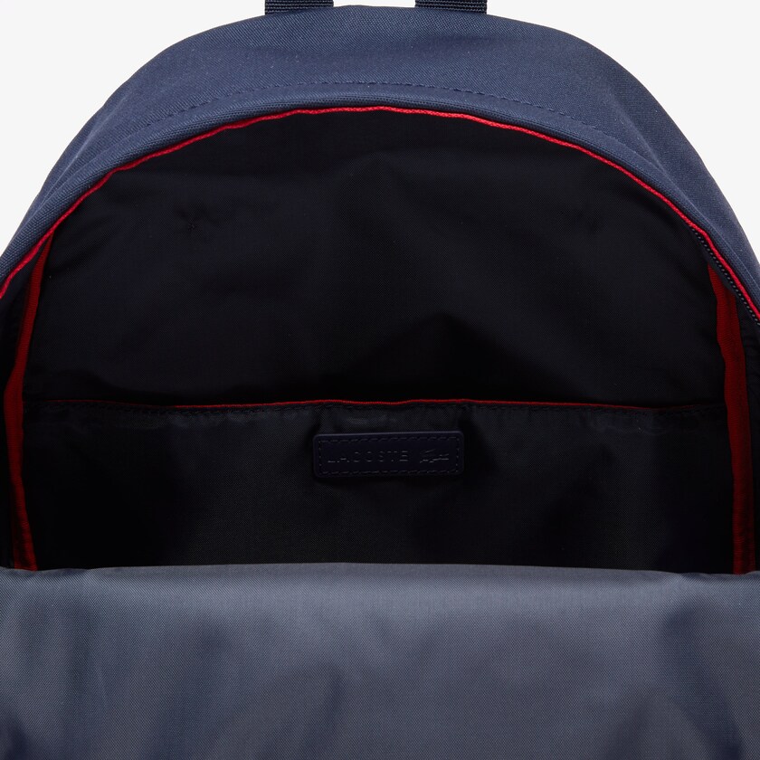 Mochilas Azul Marinho Vermelhas Masculino Lacoste Neocroc L27 Lettered Canvas MQ7-33063M2