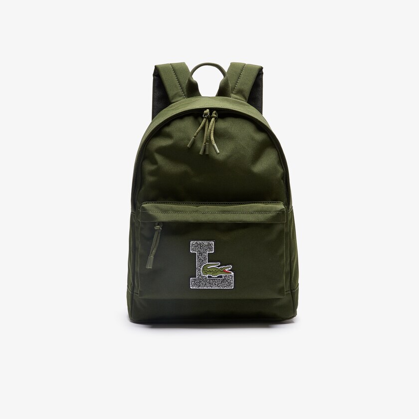 Mochilas Verde Oliva Masculino Lacoste Neocroc L Patch Canvas JJ2-85638D7