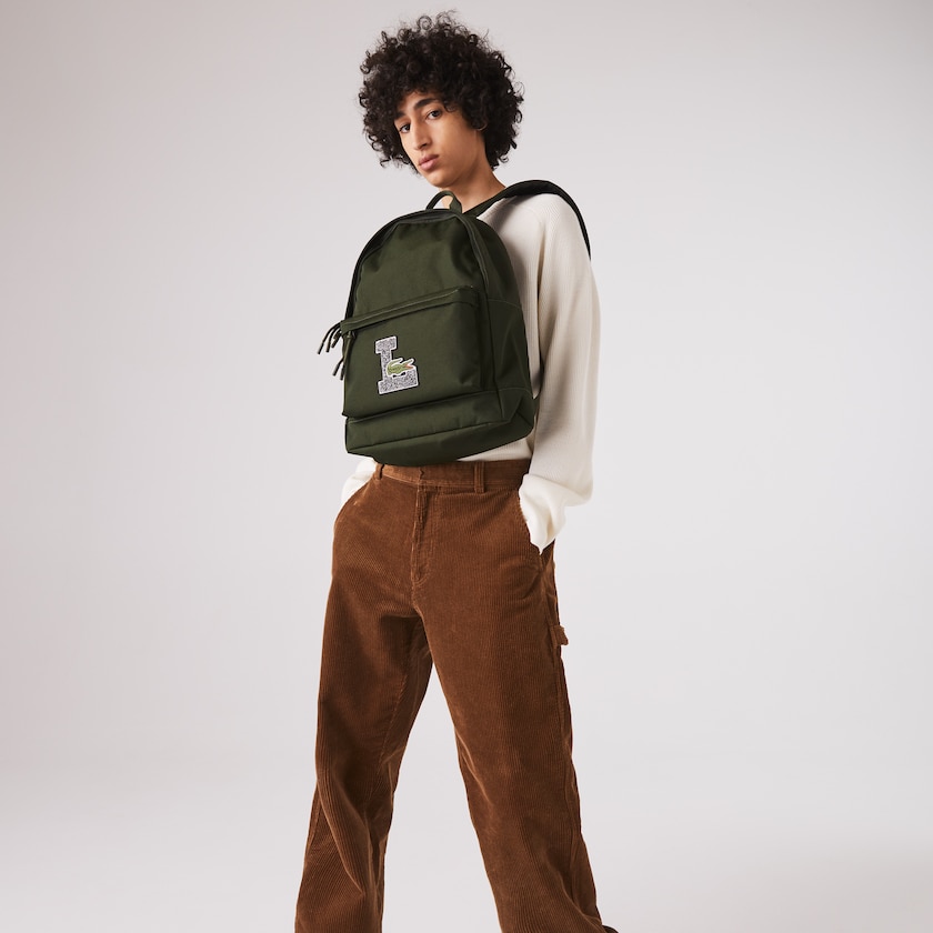 Mochilas Verde Oliva Masculino Lacoste Neocroc L Patch Canvas JJ2-85638D7