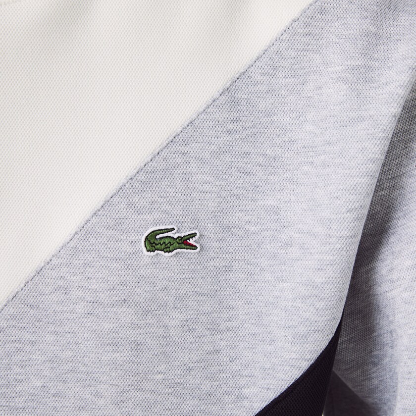 Moletons Pretas Cinzentas Branco Masculino Lacoste Colorblock Cotton Blend Crew Neck FZ7-90419T6