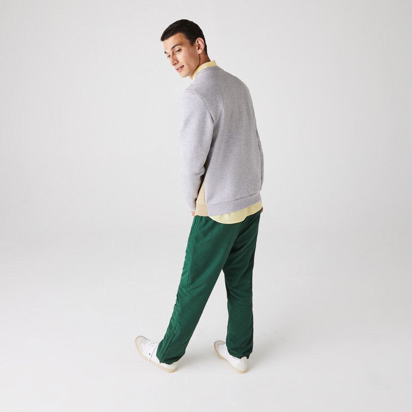 Moletons Bege Branco Verdes Cinzentas Masculino Lacoste Colorblock Fleece Crew Neck VH5-73977Z9