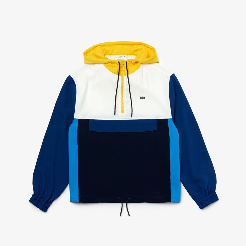 Moletons Azul Marinho Azuis Azuis Branco Amarelas Feminino Lacoste Colorblock Zip-Front Hooded JY1-17091H7