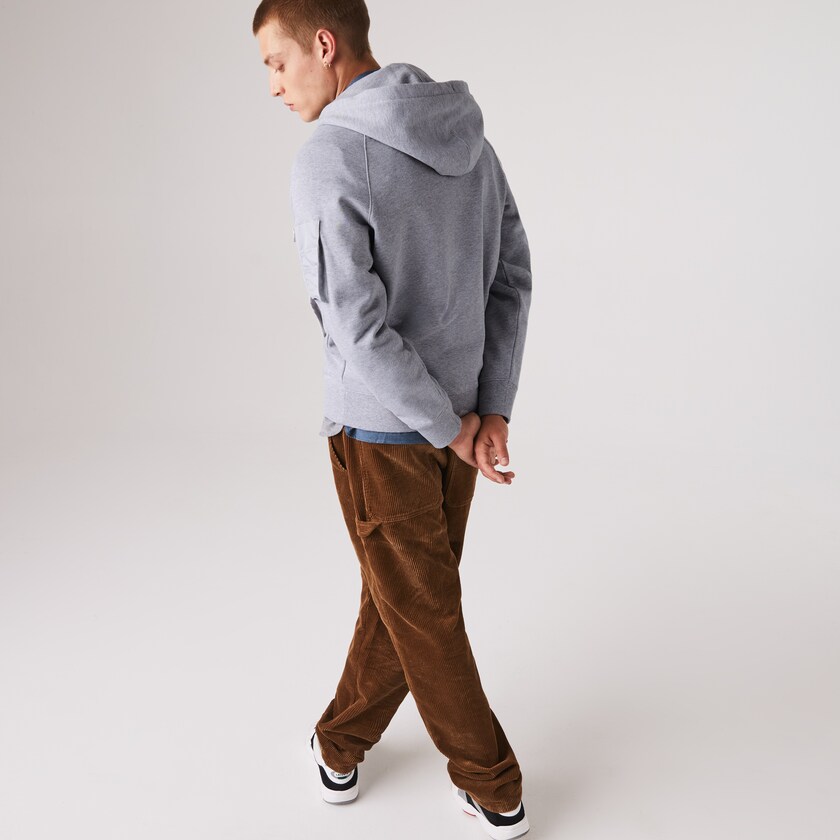 Moletons Cinzentas Masculino Lacoste Contrast Pocket Fleece PM3-69676A2