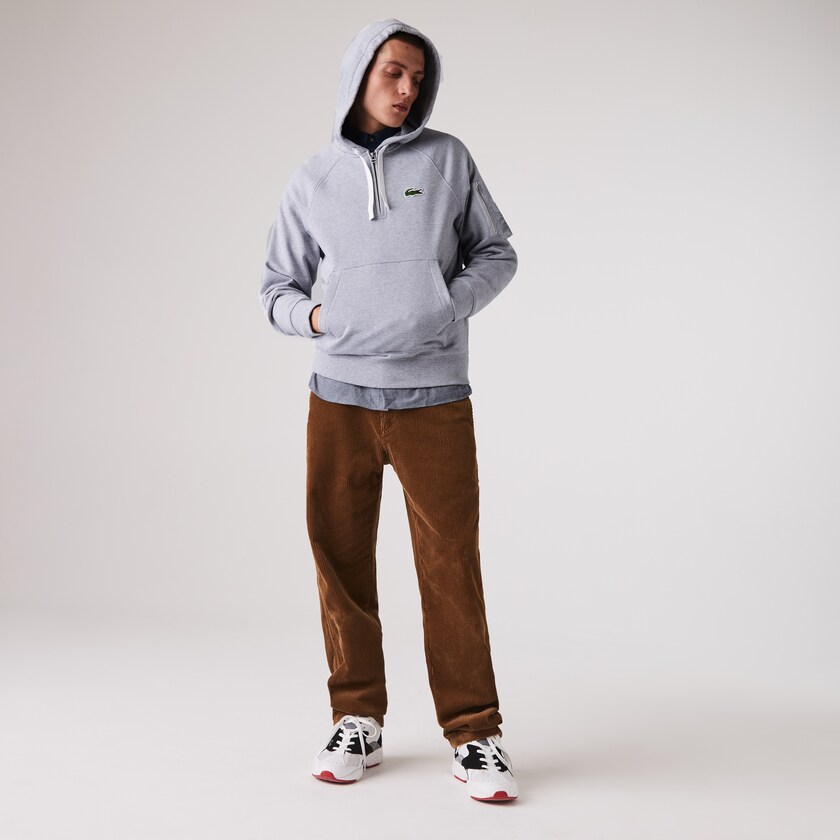 Moletons Cinzentas Masculino Lacoste Contrast Pocket Fleece PM3-69676A2