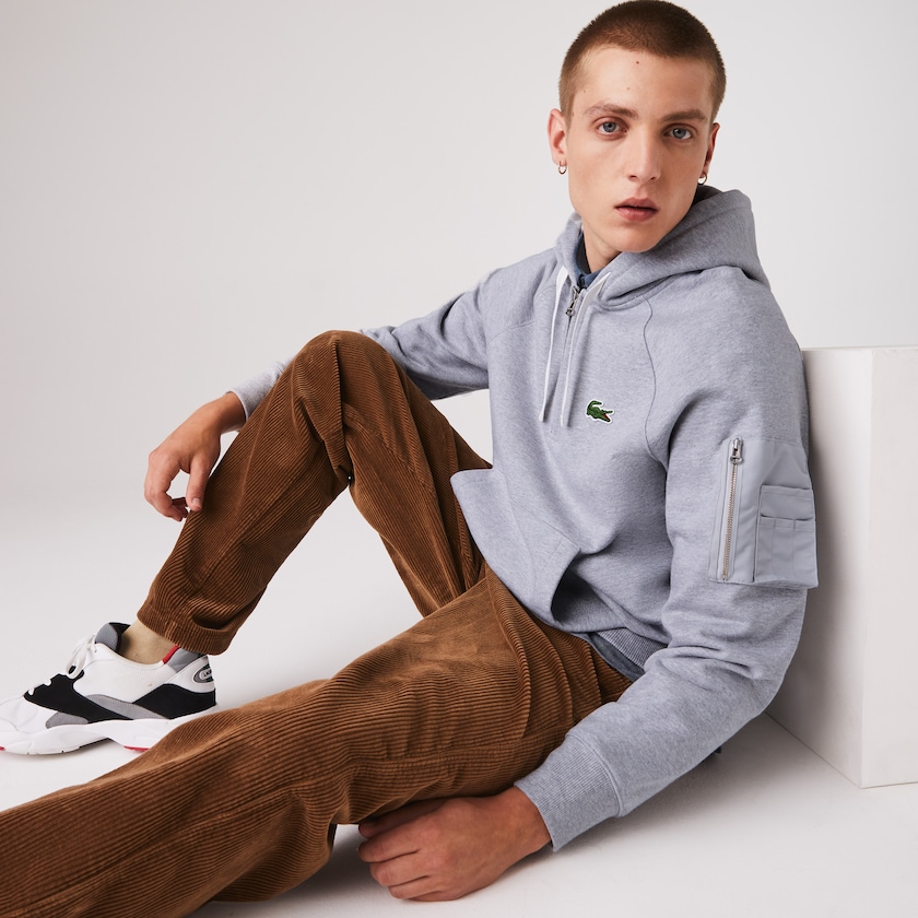 Moletons Cinzentas Masculino Lacoste Contrast Pocket Fleece PM3-69676A2