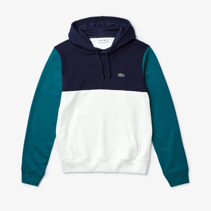 Moletons Branco Azul Marinho Azuis Verdes Masculino Lacoste Cotton-Piqué and French Terry Colorblock QV1-29692L6