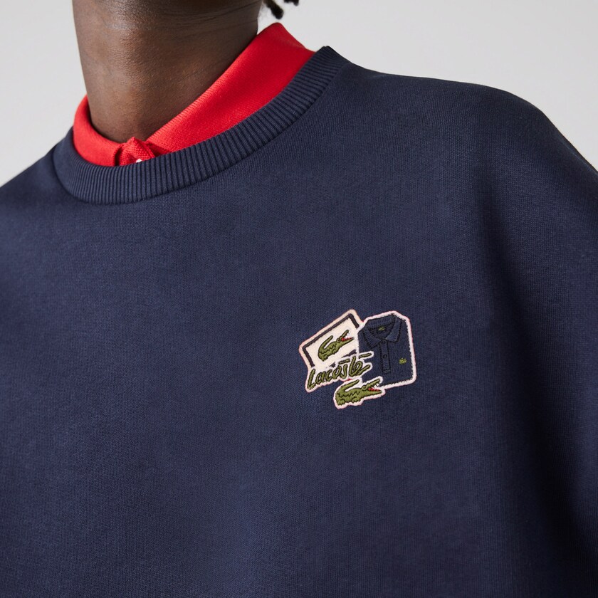 Moletons Azul Marinho Azuis Feminino Lacoste Crew Neck Badge Fleece GX6-49144A7