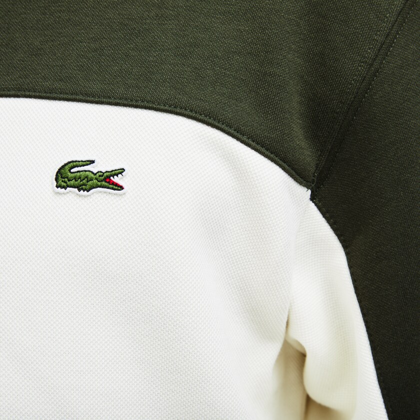 Moletons Azul Marinho Azuis Branco Caqui Verdes Masculino Lacoste Crew Neck Colorblock Piqué Fleece OZ2-31373R2