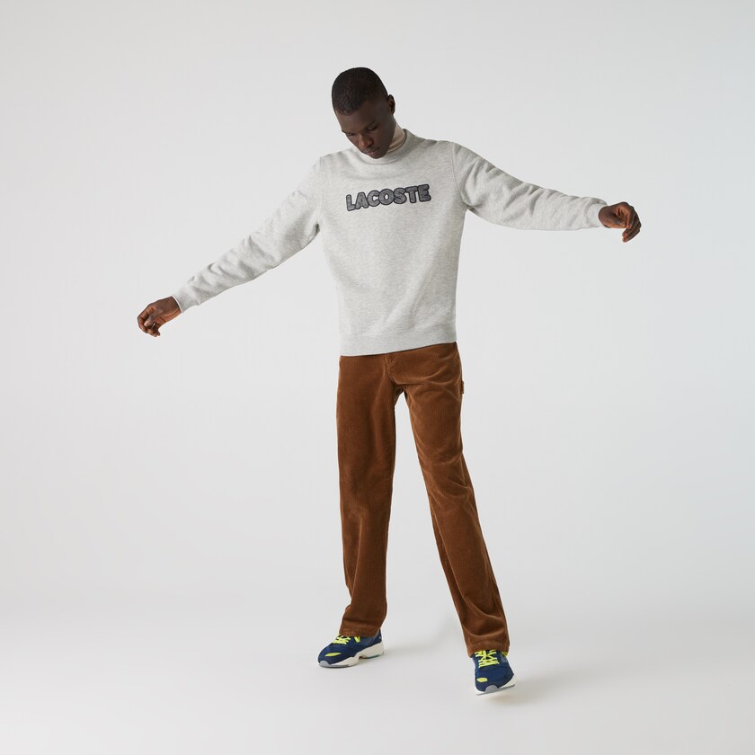 Moletons Cinzentas Masculino Lacoste Crew Neck Flecked Fleece RM6-88078E6