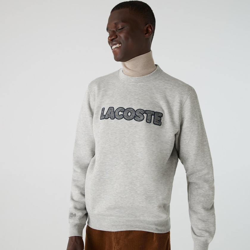 Moletons Cinzentas Masculino Lacoste Crew Neck Flecked Fleece RM6-88078E6